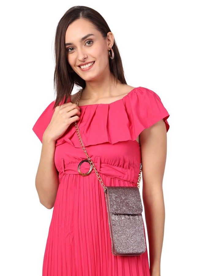 MARKQUES Magenta Cutdana Embellished Mobile Sling Bag - Image 5